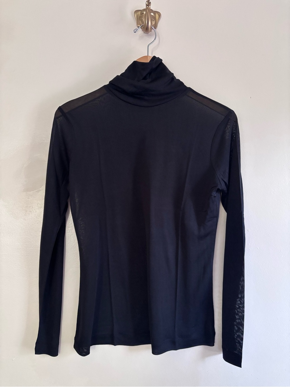 WinterSilks Black Long-Sleeve Turtleneck Top